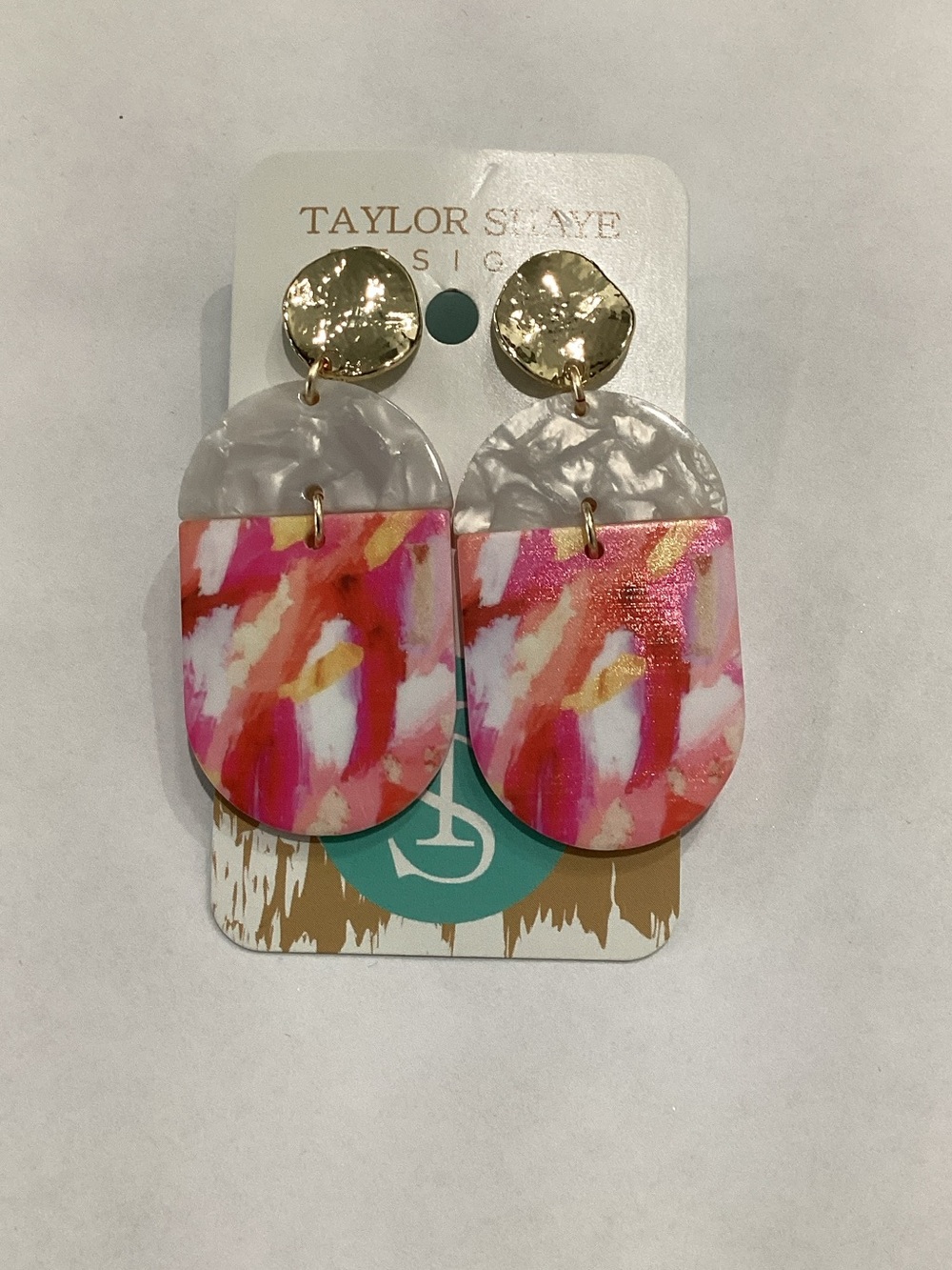 Pink Multicolor‎ Drop Earrings